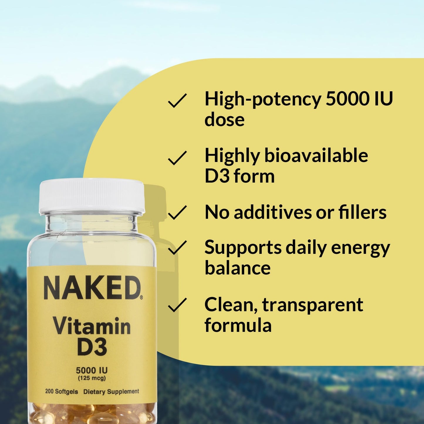 Daily Vitamin D3 Supplement - Vitamin D3 for Easy Everyday Supplement Use