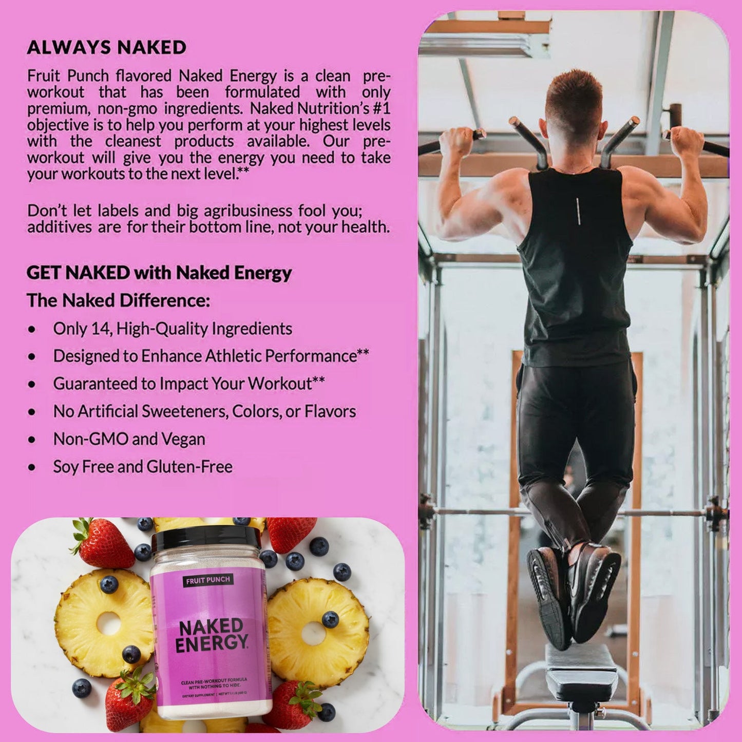 Fruit Punch Pre Workout Supplement - Fruit Punch Made for Everyday Active Routines