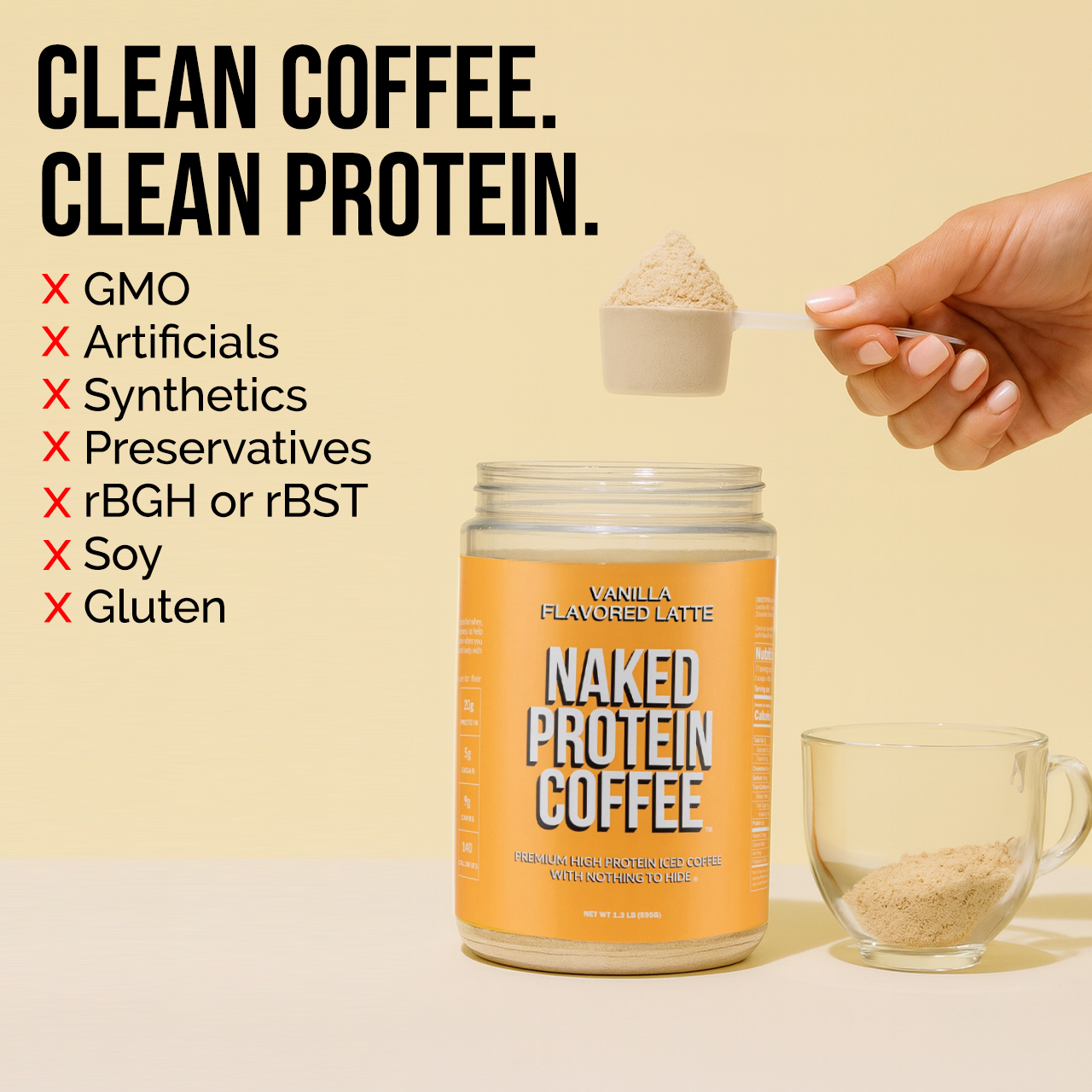 Vanilla Latte Protein Iced Coffee - Vanilla Latte Made for Refreshing Coffee Protein Drinks