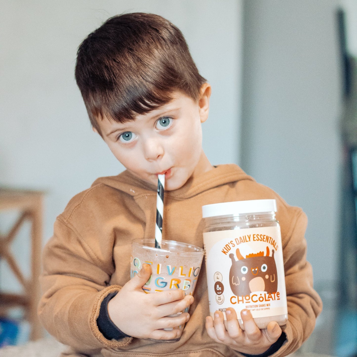 Kid's Nutrition Shake - Chocolate Formula for Convenient Home or Travel Use