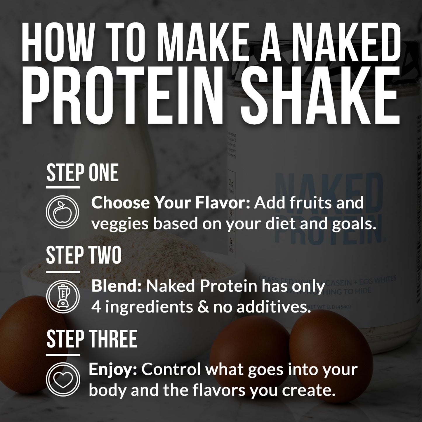Protein Powder Blend - 3LB Egg Whey & Casein Protein Blend - 3LB with a Smooth, Versatile Powder Format