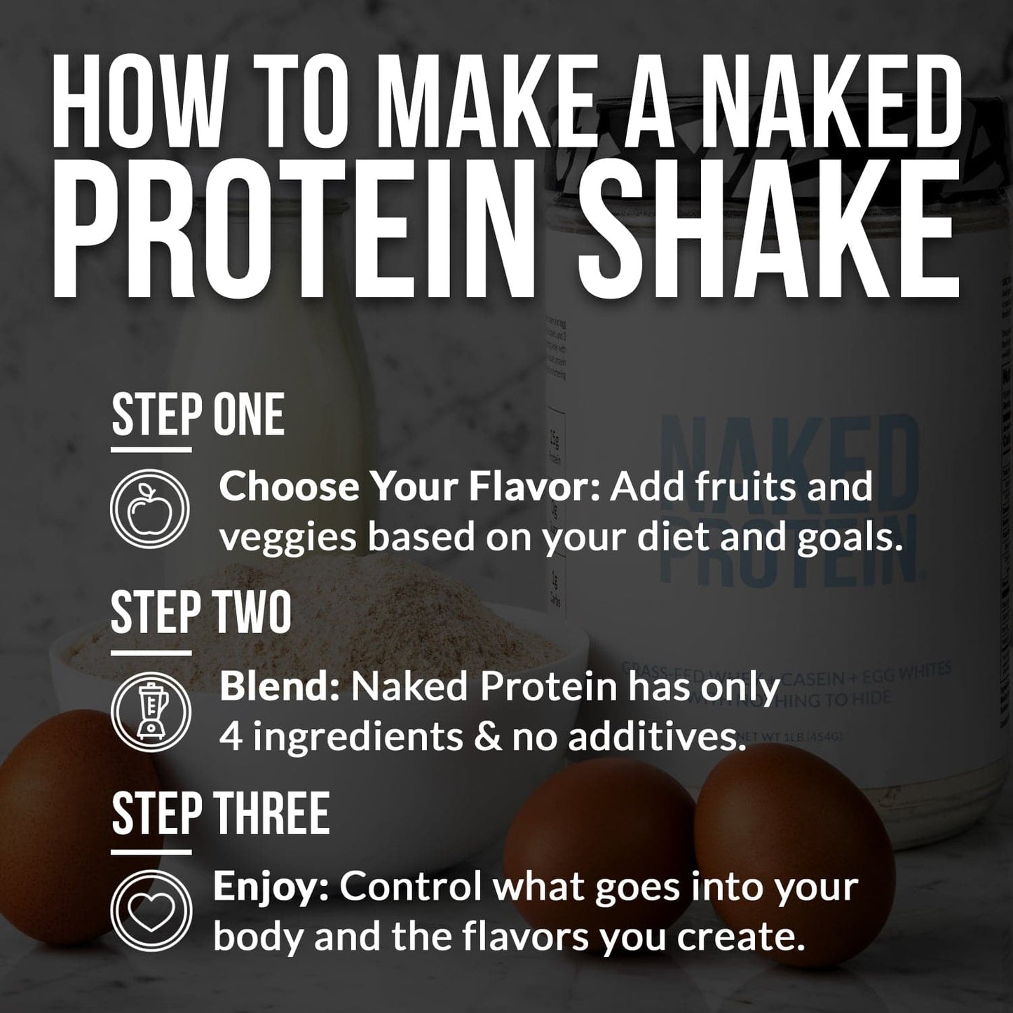 Protein Powder Blend - 1LB Egg Whey & Casein Protein Blend - 1LB with a Smooth, Versatile Powder Format