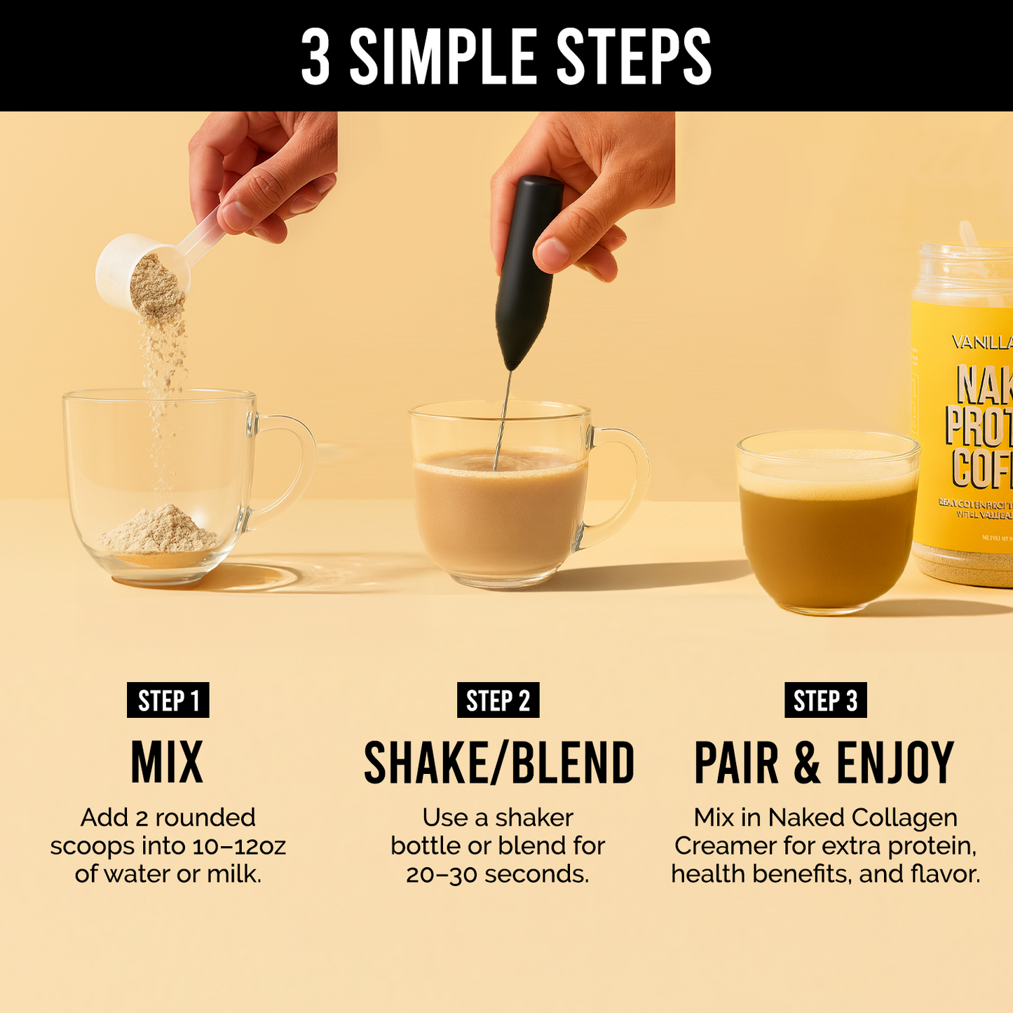 Vanilla Latte Protein Iced Coffee - Vanilla Latte Made for Refreshing Coffee Protein Drinks