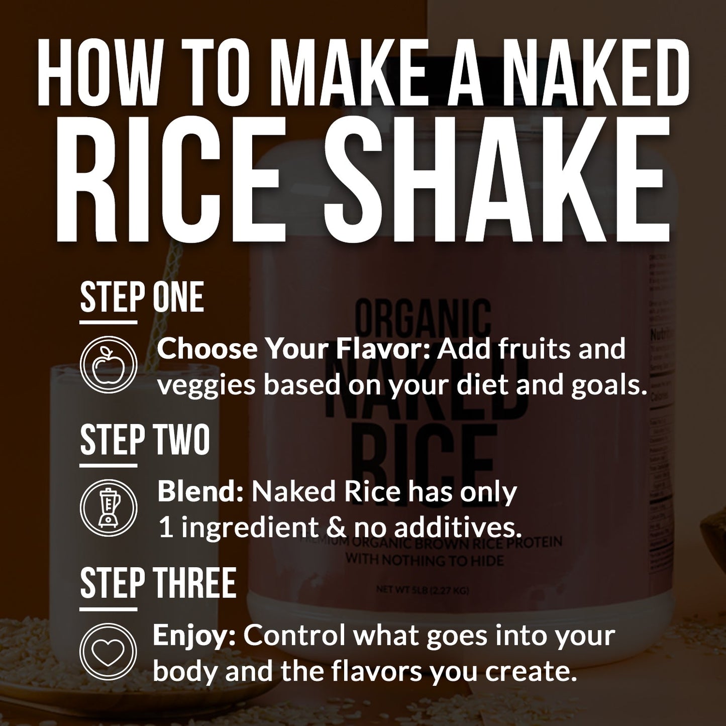 Organic Brown Rice Protein Powder 1lb - Unflavored 1LB with a Smooth, Versatile Powder Format