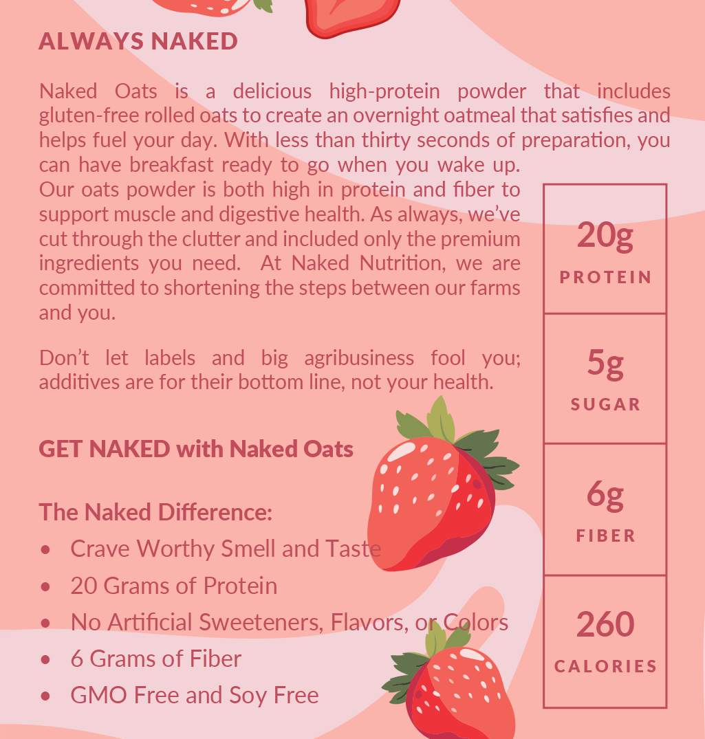 Strawberry Cream Protein Oats - Strawberry Cream for Quick Oats at Home or On the Go