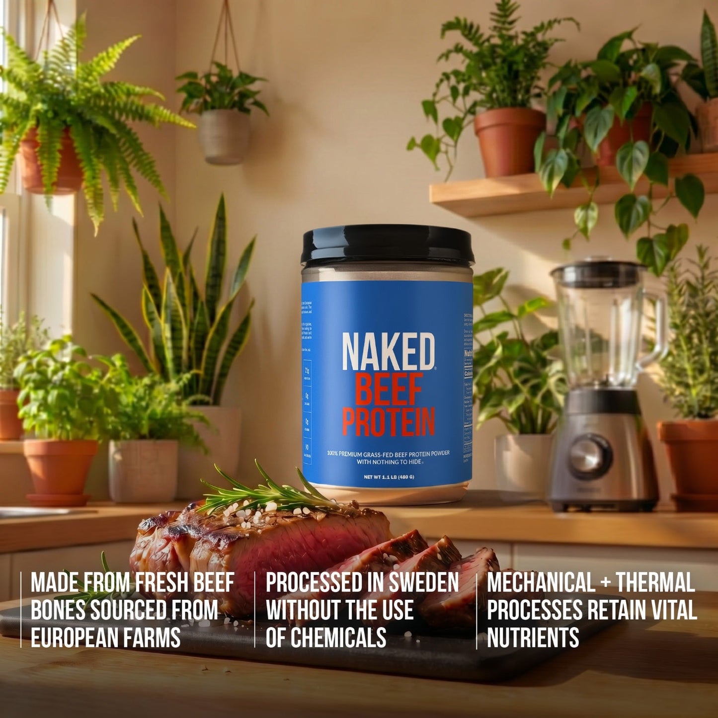 Beef Protein Powder - Unflavored with a Smooth, Versatile Powder Format