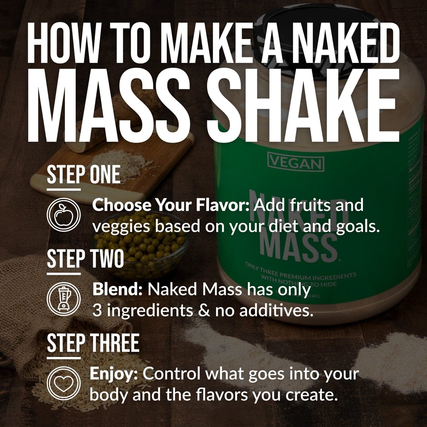 Vegan Mass Gainer Supplement - Unflavored (Vegan) 12LB for Smooth Shakes and Everyday Nutrition
